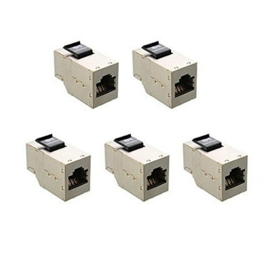 Cable Matters UL Listed 5-Pack RJ45 Shielded Cat6 Keystone Jack in-Line Couplers in Silver