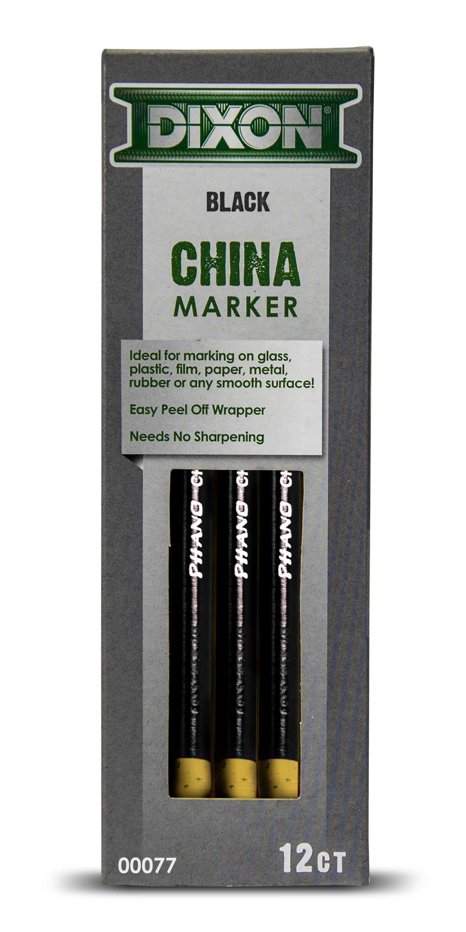 Dixon Phano China Marker Black 12 Count