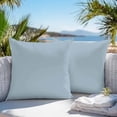 thumbnail image 3 of Light Blue Throw Pillow Covers 18x18 Inch Set of 2, Farmhouse Solid Blue Color Modern Art Waterproof Outdoor Pillow Covers, Decorative Cushion Pillowcases for Couch, Sofa, Bed, Garden, Patio, 3 of 9