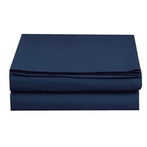 Flat Sheet Wrinkle-Free 1500 Series 1-Piece Flat Sheet, California King Size, Navy Blue