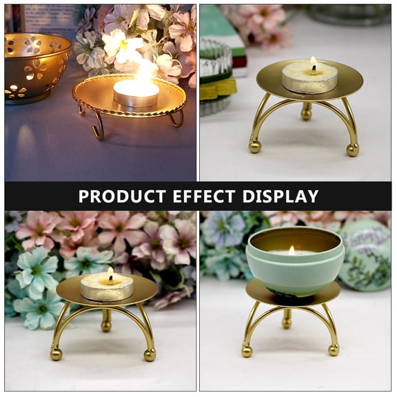 SWETRACE Metal Candle Stand Golden Iron Art All-Match Style Home Centerpiece 2Pcs