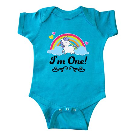 

Inktastic 1st Birthday Unicorn Rainbow 1 Year Old Party Gift Baby Girl Bodysuit