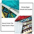 thumbnail image 3 of 3 Piece Colorful Retro Bohemian Duvet Cover Set Mandala Striped Reversible Boho King Comforter Cover Sets,King Size, 3 of 4