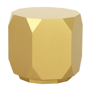 Pasargad Home Noho Collection Side Table, Wood Finish End Table for Living Room, Home Office, Gold