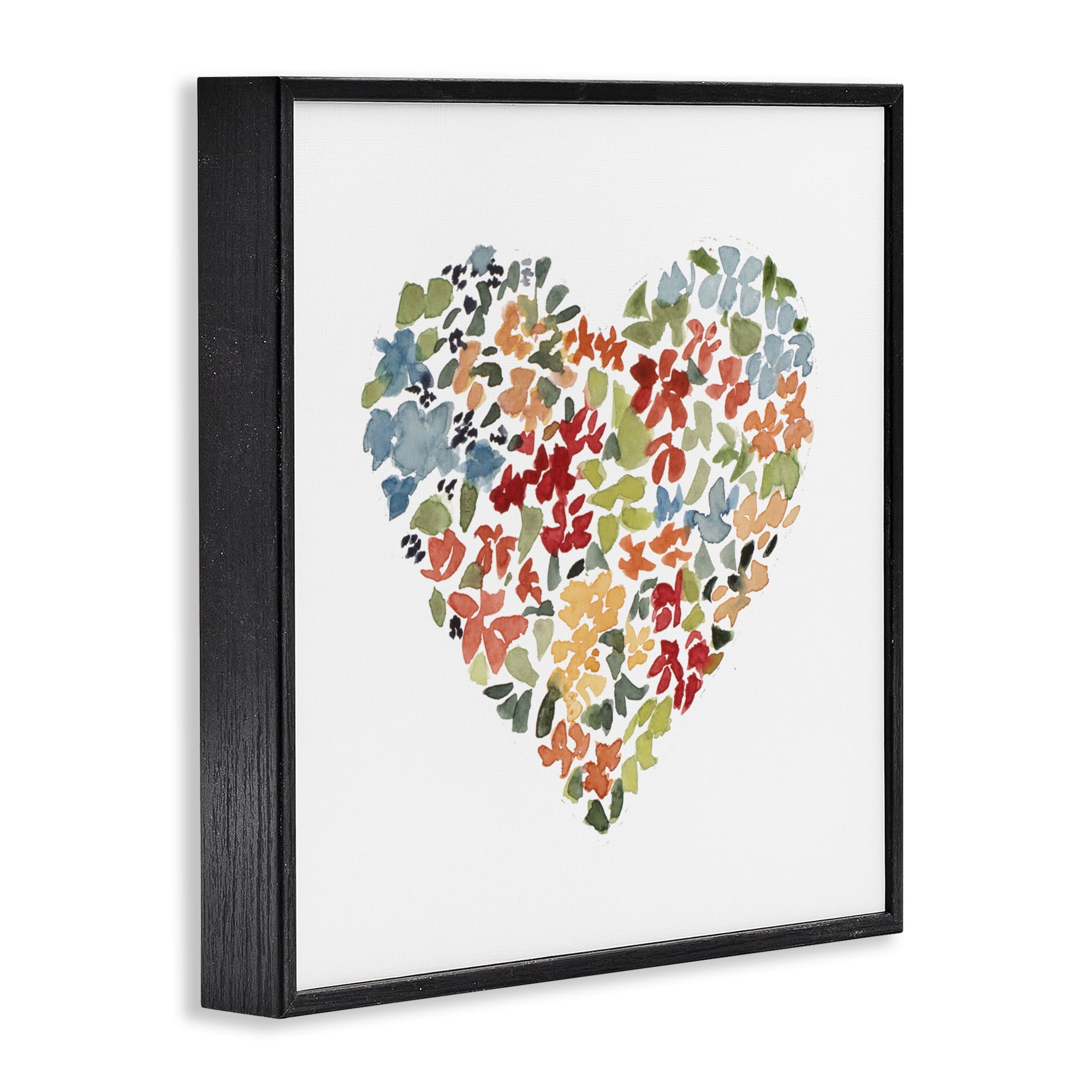 Stupell Industries Blooming Earth Tone Heart Black Framed Giclee Art, design by Lanie Loreth