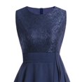thumbnail image 2 of Vestido de gasa Vestido sexy con panel de encaje, Azul oscuro, L, 2 of 2