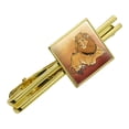 thumbnail image 1 of Dad Lion and Cub Square Tie Bar Clip Clasp Tack- Silver or Gold, 1 of 4