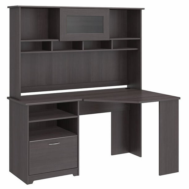 Bush Furniture Cabot Corner Desk With Hutch In Heather Gray