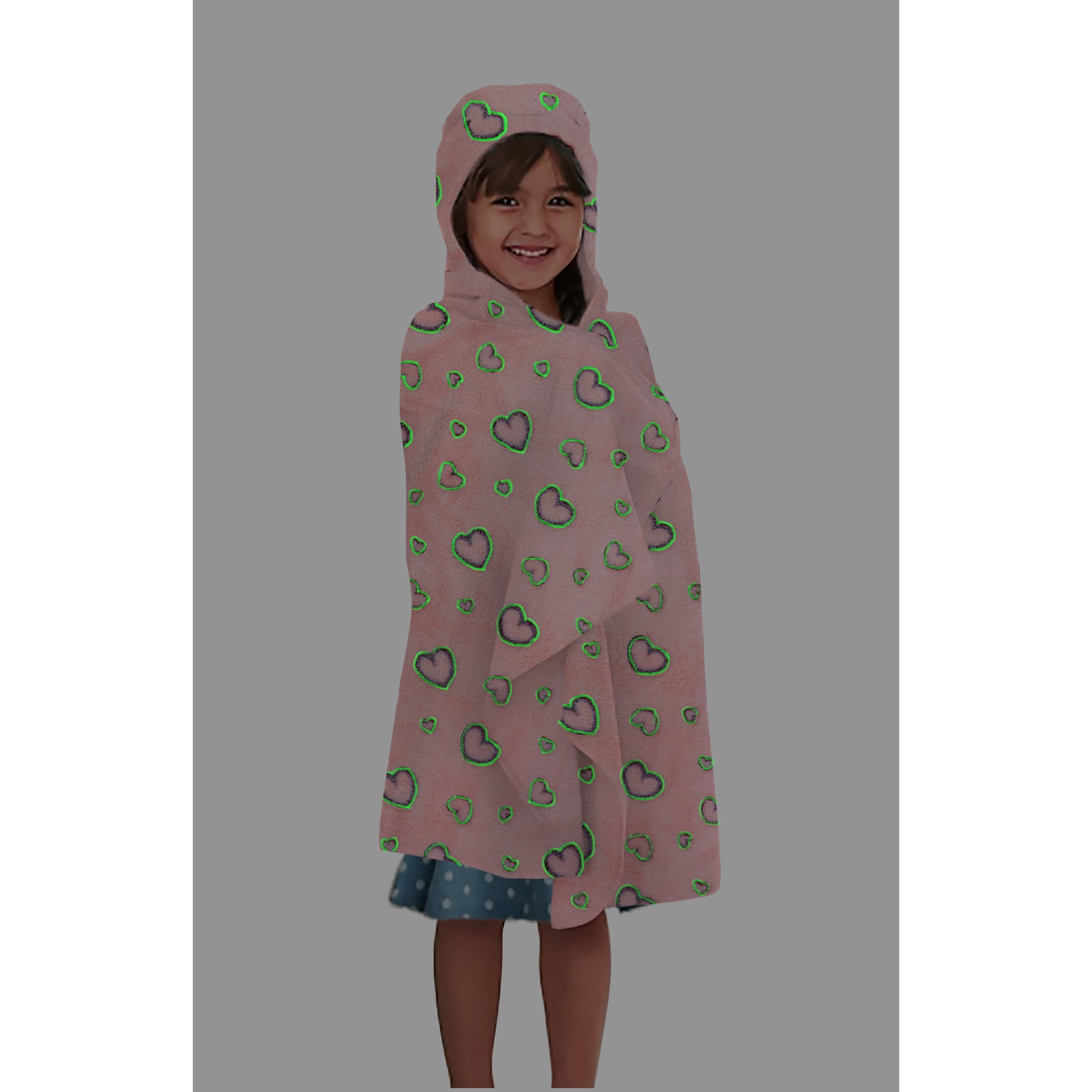 Kids Glow in the Dark Paw and Bones Hooded Throw