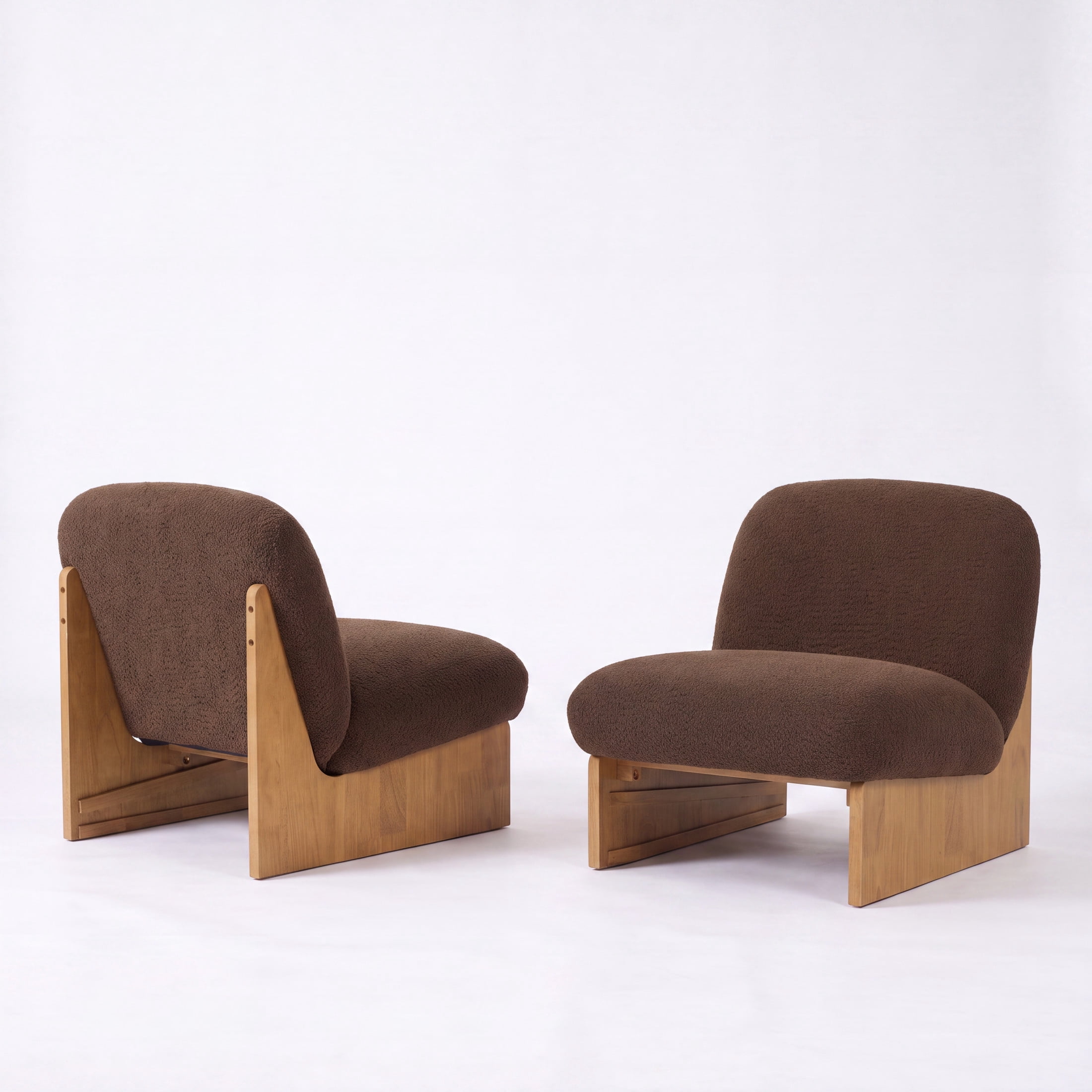 Christopher Knight Home Modern Mid-Century Boucle Upholstered Accent Side Chair, Brown, Set of 2