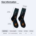 thumbnail image 4 of Four Seasons Universal Socks (2 Pairs) - Unisex Trendy Mixed Color Socks with Vibrant Urban Cityscape Design Nighttime Skyscrapers & Glowing Lights, 4 of 5