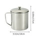 thumbnail image 3 of pstuiky Taza de acero inoxidable 304 con asa para agua comercial con tapa tetera para niños de jardín de infantes con protección contra caídas taza pequeña de agua., 3 of 6