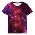 thumbnail image 4 of Womens Galaxy Space Print T-Shirts Short Sleeve Crewneck Graphic Tees Casual Summer Fashion Tops 2025, 4 of 5
