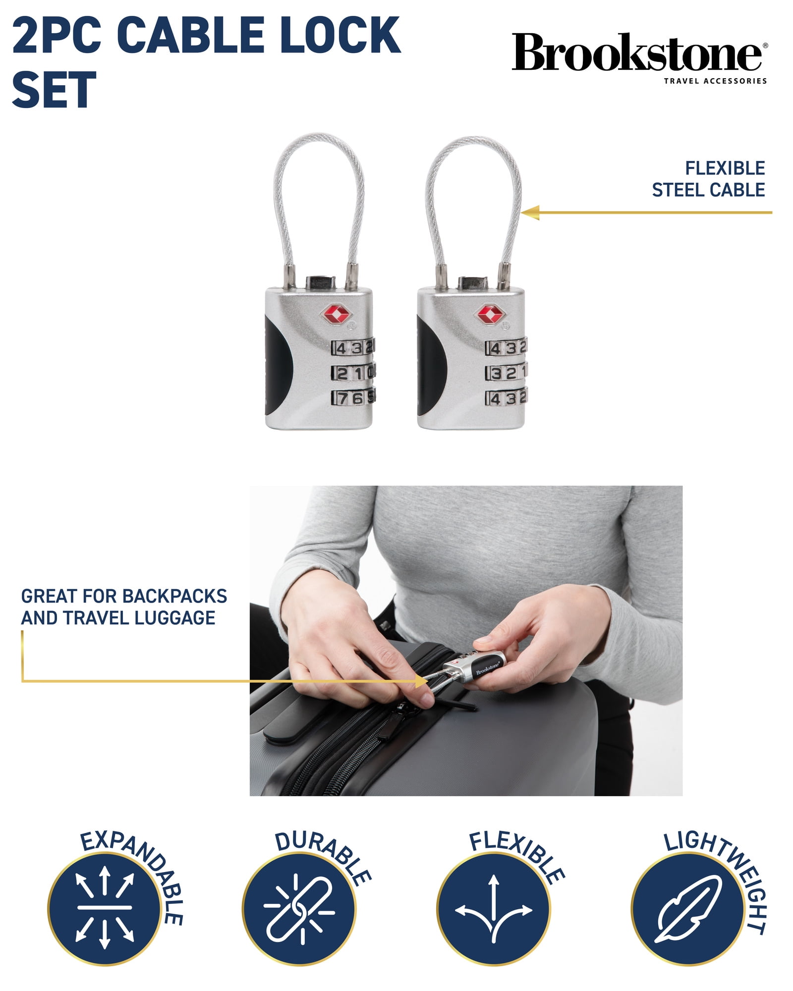 Travel Sentry Brookstone Luggage Locks Cable Locks With