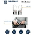 Brookstone Cable Lock 2 Pack TSAApproved 3Digit Keyless Luggage