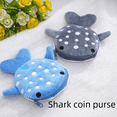 thumbnail image 2 of Monedero de tiburón de dibujos animados para niños, bolsa de peluche con cremallera, embalaje de cable de datos, colgante de joyería, pequeños regalos, 2 of 6
