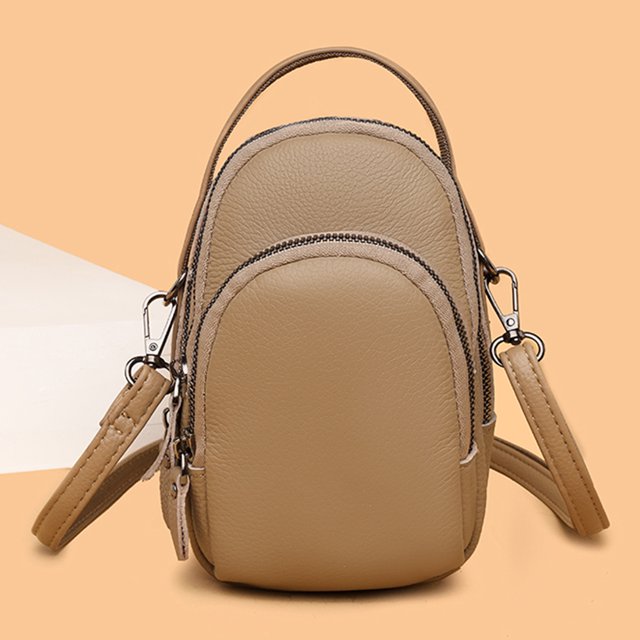 Bolsa Elegante bandolera para mujer Mini de hombro de cuero de vaca para teléfono (caqui) Ehuebsd Para Estrenar