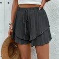 thumbnail image 4 of cfhntfmh Women Flowy Shorts Ruffle Shorts Skirts Boho Summer Tennis Casual Mini Skirts Baggy Wide Leg Shorts, 4 of 7