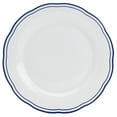 thumbnail image 3 of Tabletops Gallery 12 Piece Vintage Stripe White Blue Ceramic Dinnerware Set, Scalloped Dinner Plates Dishes Bowls, Service for 4, 3 of 7