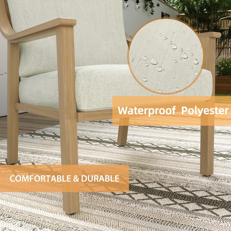 4Pcs Outdoor Conversation Sets with 2 Armchairs, 1 Loveseat & 1 Coffee Table, Patio Sectional Chat Set