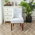 thumbnail image 3 of Checked Jacquard Armchair Cover Easy Installation Fully Protect Chair Cover for Living Room Dining Room(Light Grey), 3 of 10