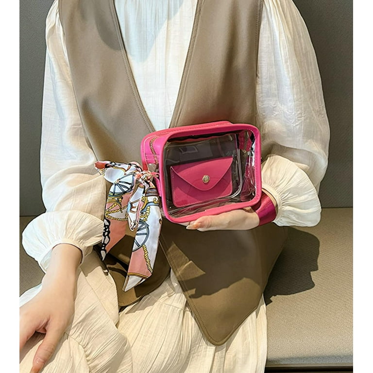 Kukuzhu Clear Purse Women in Transparent Jelly Crossbody Bag
