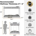 thumbnail image 2 of LIZEVINC Twin over Twin Bunk Bed Metal White, Low Profile Twin over twin bunk bed with Ladder and Guardrails, Easy Climbing, Beds for Bedroom Suitable for the Whole Family, White, 2 of 10