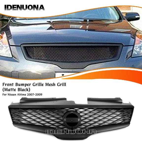 Front Bumper Grille Mesh Grill Kit For Nissan Altima 2007-2009 2008 Black