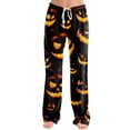 thumbnail image 5 of Pajama Pants Women Halloween Pumpkin Print Drawstring Stretchy Pjs Casual Bottoms, 5 of 6