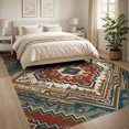 thumbnail image 3 of ODIKA Zigzag Border Motif Stripe Motifs Aztec Southwestern Stepped Playful Expressive Foldable Easy Care for King Size Bedroom, Master Suite, Under Bed, 3 of 7