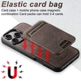 thumbnail image 2 of Removable Magnetic Wallet Case For iPhone 16,[Denim Grain Design] [Compatible With Magsafe] [With Card Slots] [Kickstand] 2-in-1 Detachable PU Leather Shockproof Wallet Case,Brown, 2 of 12