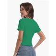 thumbnail image 6 of Women's Casual Short Sleeve Scoop Neck Fitted Workout Basic Crop Top Teen T-shirts, 6 of 6