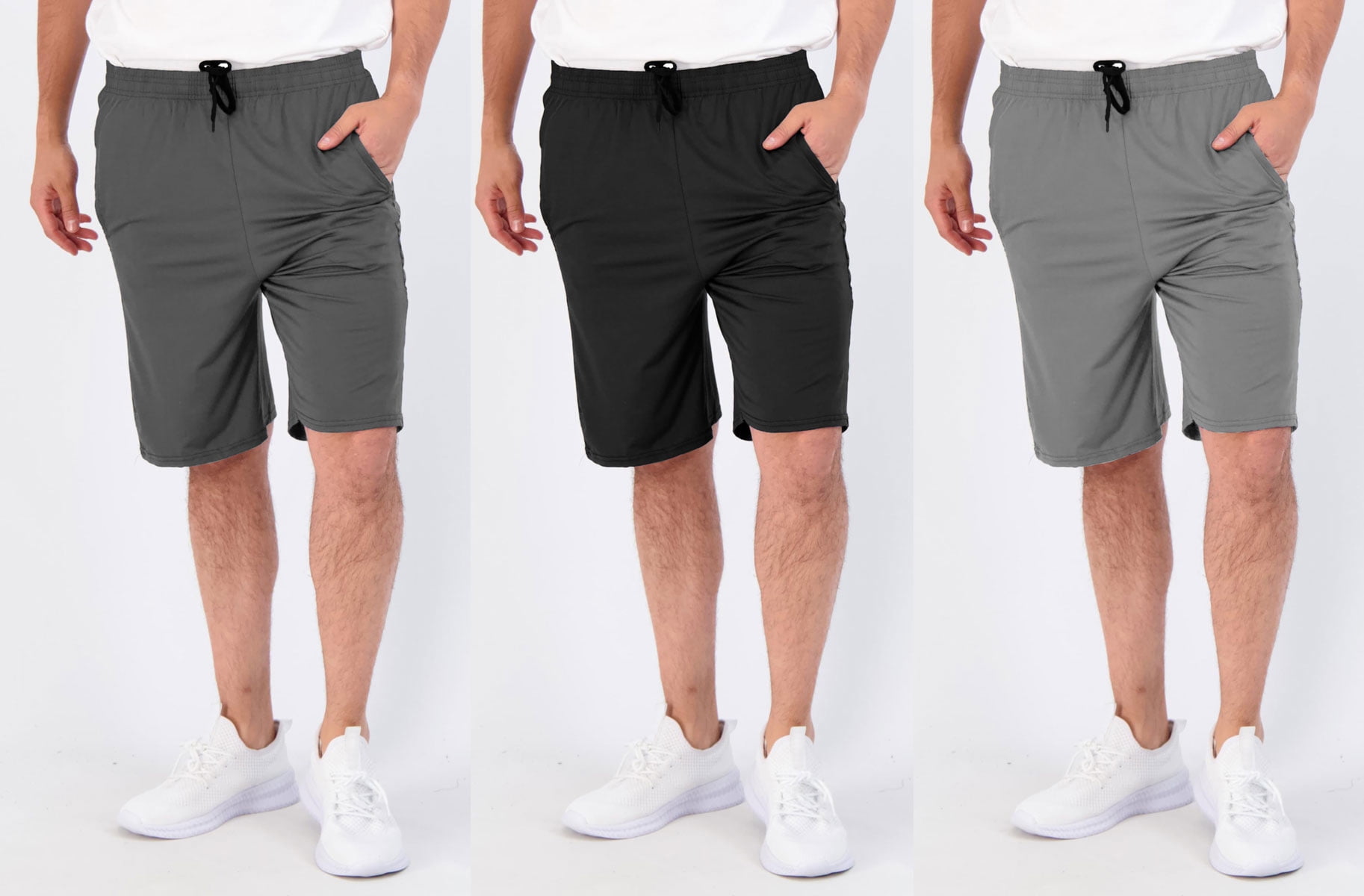 SMNDY Men's Athletic Shorts Mesh Workout Gym Activewear Basketball Shorts 8" Inseam With Pockets Random Colors 5 Pack