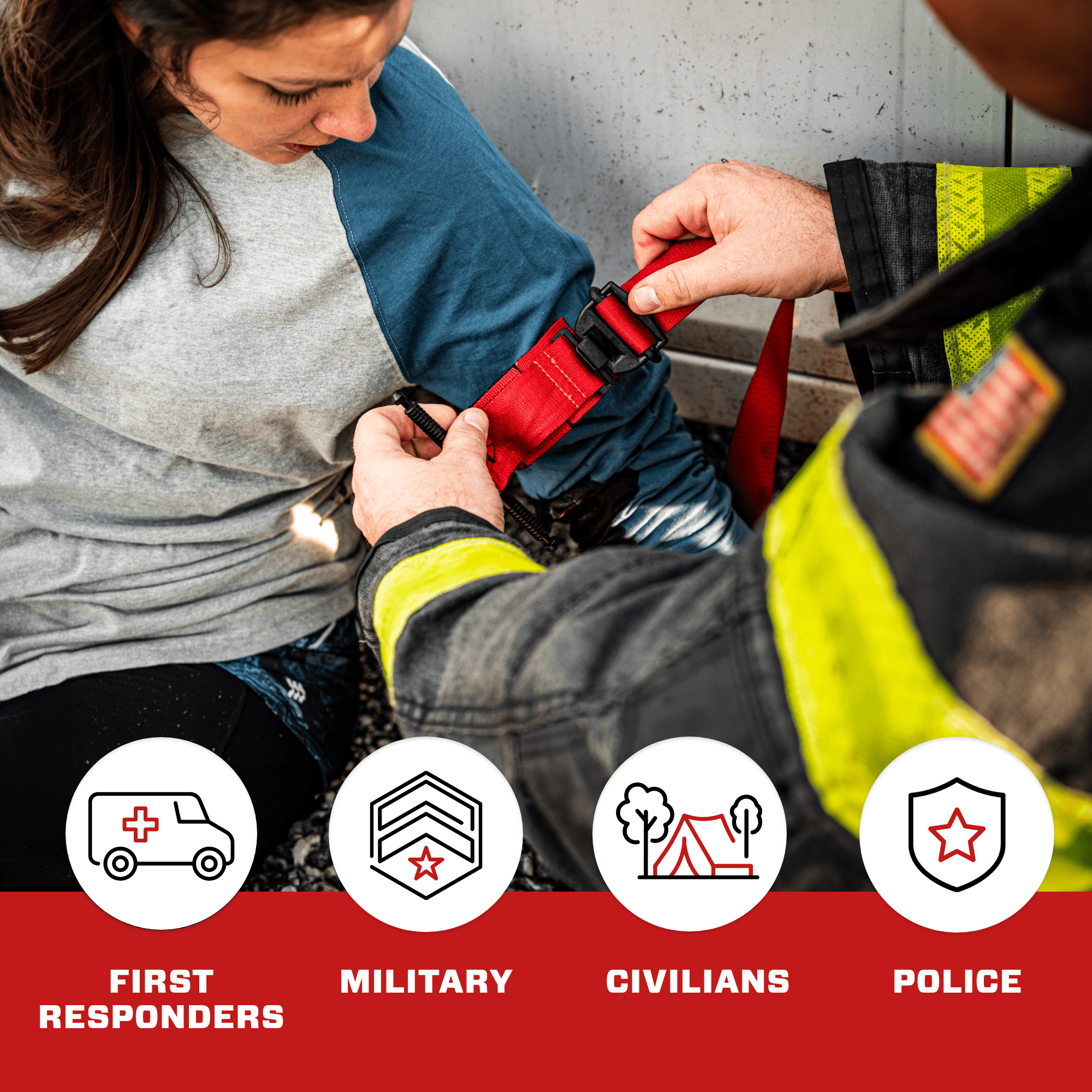Stop The Bleed Basic Bleeding Control, Easy-to-Use Hemorrhage Control First Aid Kit with SOF Tourniquet & OLAES Modular Bandage, 7 Piece, TacMed Solutions