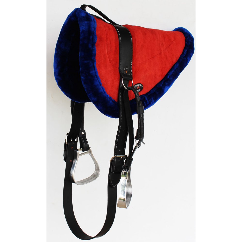 Horse SADDLE PAD WESTERN BAREBACK Suede Leather Girth Stirrups 39157