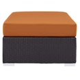 thumbnail image 4 of Modway Convene Rectangle Fabric Rattan Patio Ottoman in Espresso/Orange, 4 of 4