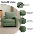 thumbnail image 6 of COOLHUT 360° Swivel Accent Chair Set of 1, 36.2" Wide Accent Chair Armchair, Comfy Upholstered Single Sofa Chair for Living Room and Bedroom, Green, 6 of 12