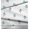 thumbnail image 2 of Soimoi Rayon Fabric Leaves & Floral Block Printed Fabric 1 Yard 42 Inch Wide, 2 of 3