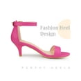 thumbnail image 3 of BLISSFUL STEP Open Toe Ankle Strap Kitten Heel Sandals for Women Hot Pink 6, 3 of 6