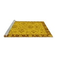 thumbnail image 2 of Ahgly Company Machine Washable Indoor Round Oriental Yellow Traditional Area Rugs, 8' Round, 2 of 4