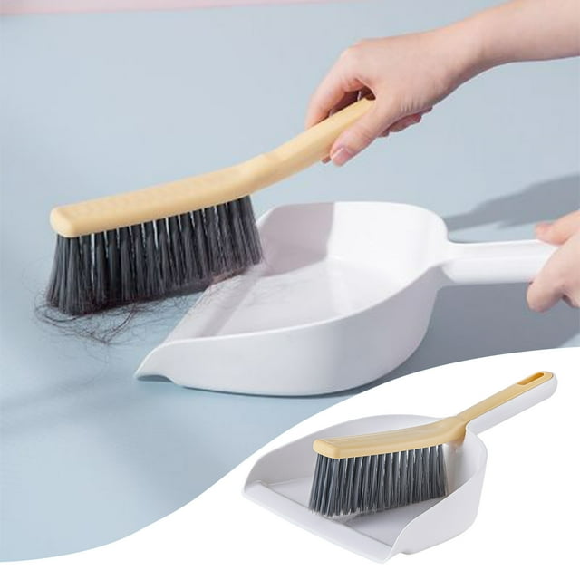 UsRHHA Hand Broom and Dustpan Set for Home, Compact Cleaning Tool for Hard to Reach Areas, Yellow Pink Green Color Options