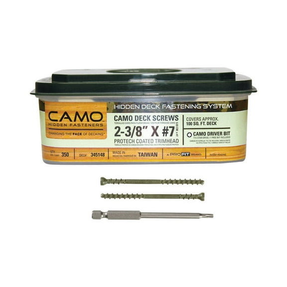 CAMO No. 7 x 2-3/8 in. L Star Trim Head Protech Coated Carbon Steel Deck Screws 350 pk