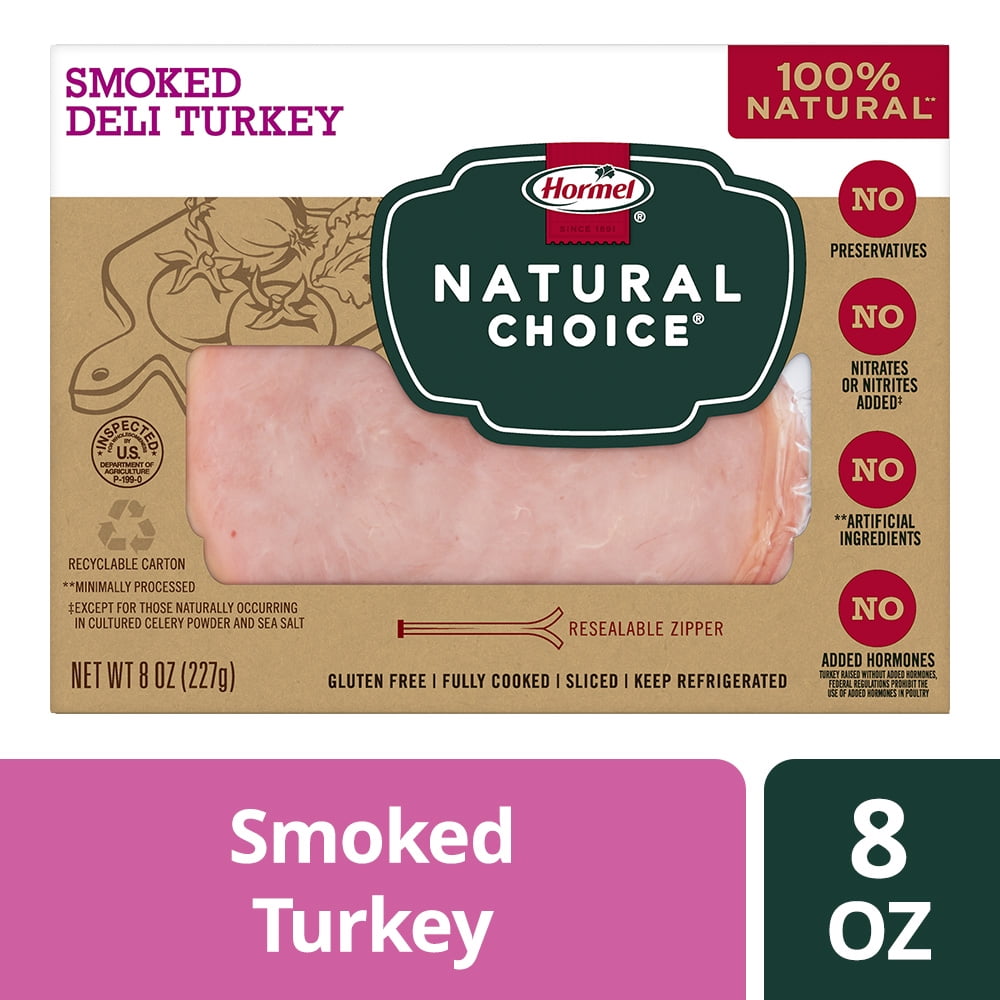 HORMEL NATURAL CHOICE Sliced Smoked Deli Turkey Lunch Meat, 8 oz