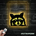 thumbnail image 3 of Craftnamesign Raccoon Metal Wall Art with LED Light, Raccoon Animal Sign, Raccoon Decor, 3 of 5