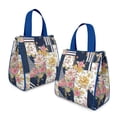 thumbnail image 2 of Pioneer Flower Floral Print Pattern Insulated Lunch Bag for Women & Adults,Large Portable Soft Cooler Lunch Bag,Thermal Food Storage Tote with Pearl Cotton,8.66L,8.75x5.75x9.5 Inch, 2 of 6