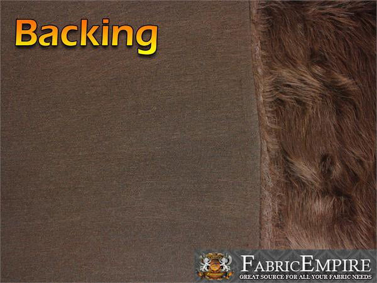 Faux Fur Fabric Long Pile Monkey Shaggy BROWN / 60" Wide / Sold by the yard