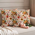 thumbnail image 2 of Fall Pumpkin Retro Outdoor Waterproof Pillow Covers, Thanksgiving Sunflower Rustic Fruit Bird Decorative Square Throw Pillowcase Sofa Cushion Sham for Patio/Couch/Chair, 26"x26" 2 Pack, 2 of 8