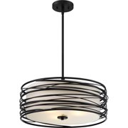 Spiral 3-Light Mystic Black Pendant Light