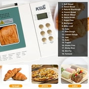 KBS 1.5LB Bread Maker Machine Fully Automatic LCD Display,with Dual Heaters,Non-stick Pan,15 Hour Delay Timer,Model# 041