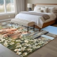 thumbnail image 4 of Floral Pigs Area Rugs 5x7 ft Retro Oil Painting Farmhouse Daisy Pig Blue Sky Washable Rug Non Slip Indoor Carpet Absorbent Floor Mat for Living Room Bedroom Dining Room, 4 of 9